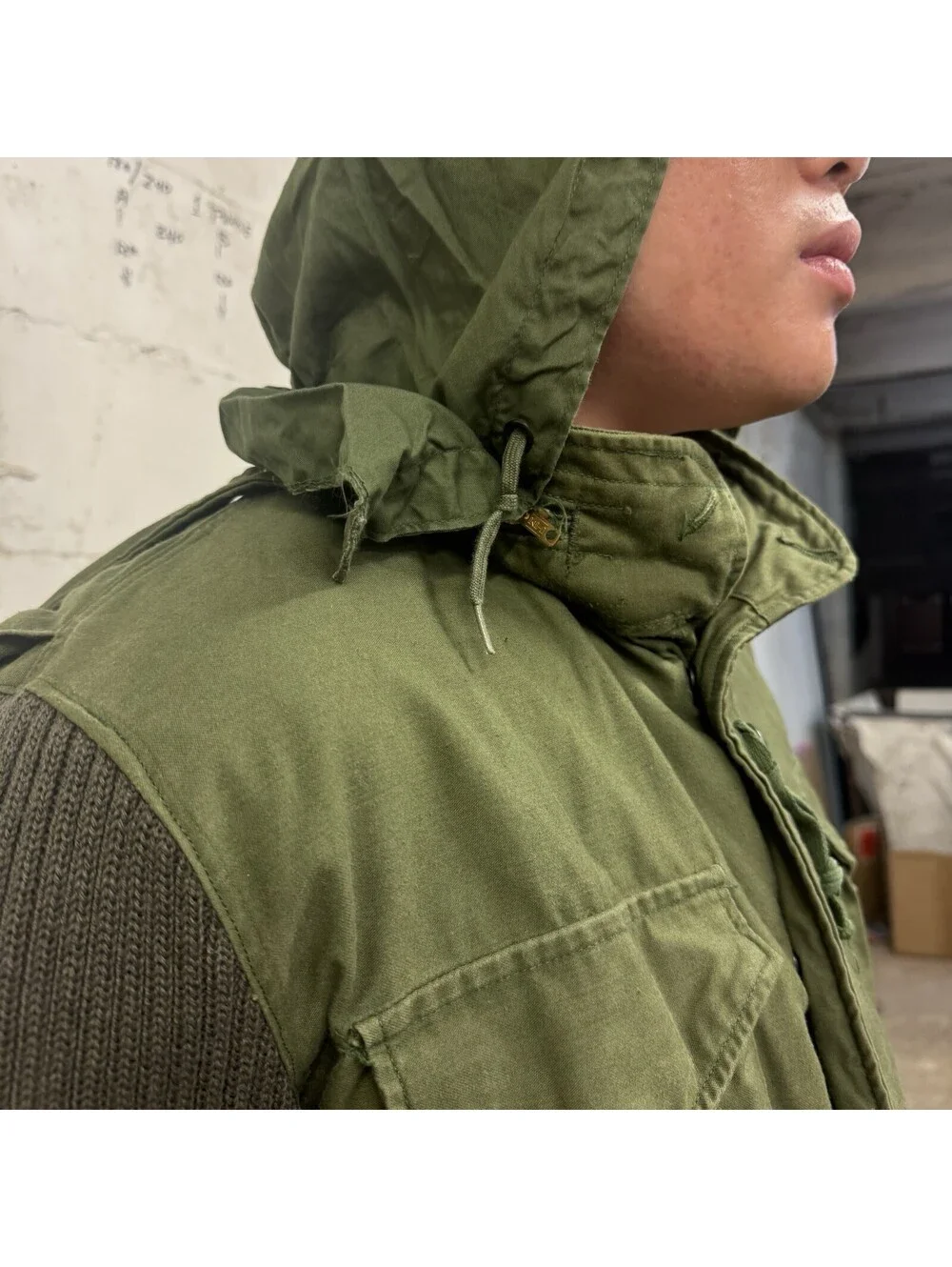 VTG OG107 Jacket Size L Knit Green Gorpcore Distressed 1972